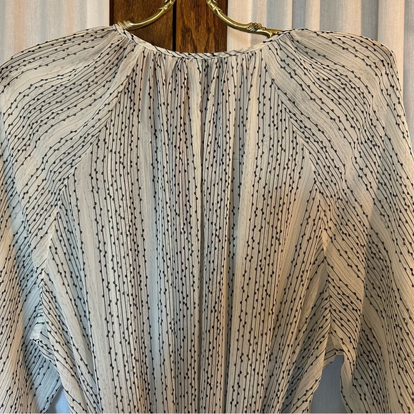 Banana Republic White Black Dot Sheer Chiffon Boho Midi Dress - Picture 12 of 14